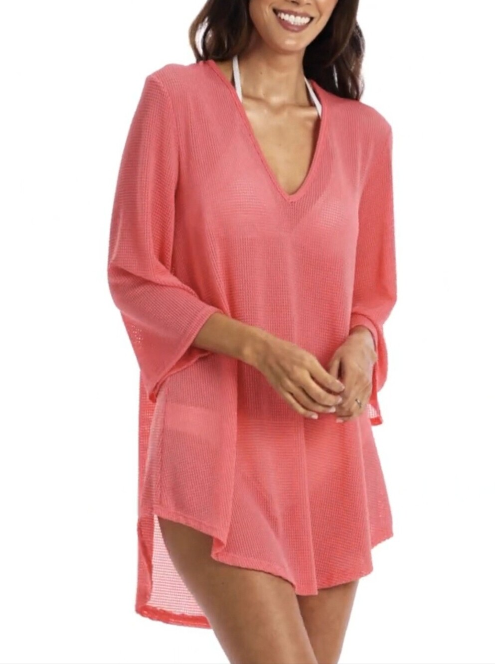 Jordan Taylor Coral Beach Cover-Up Tunic